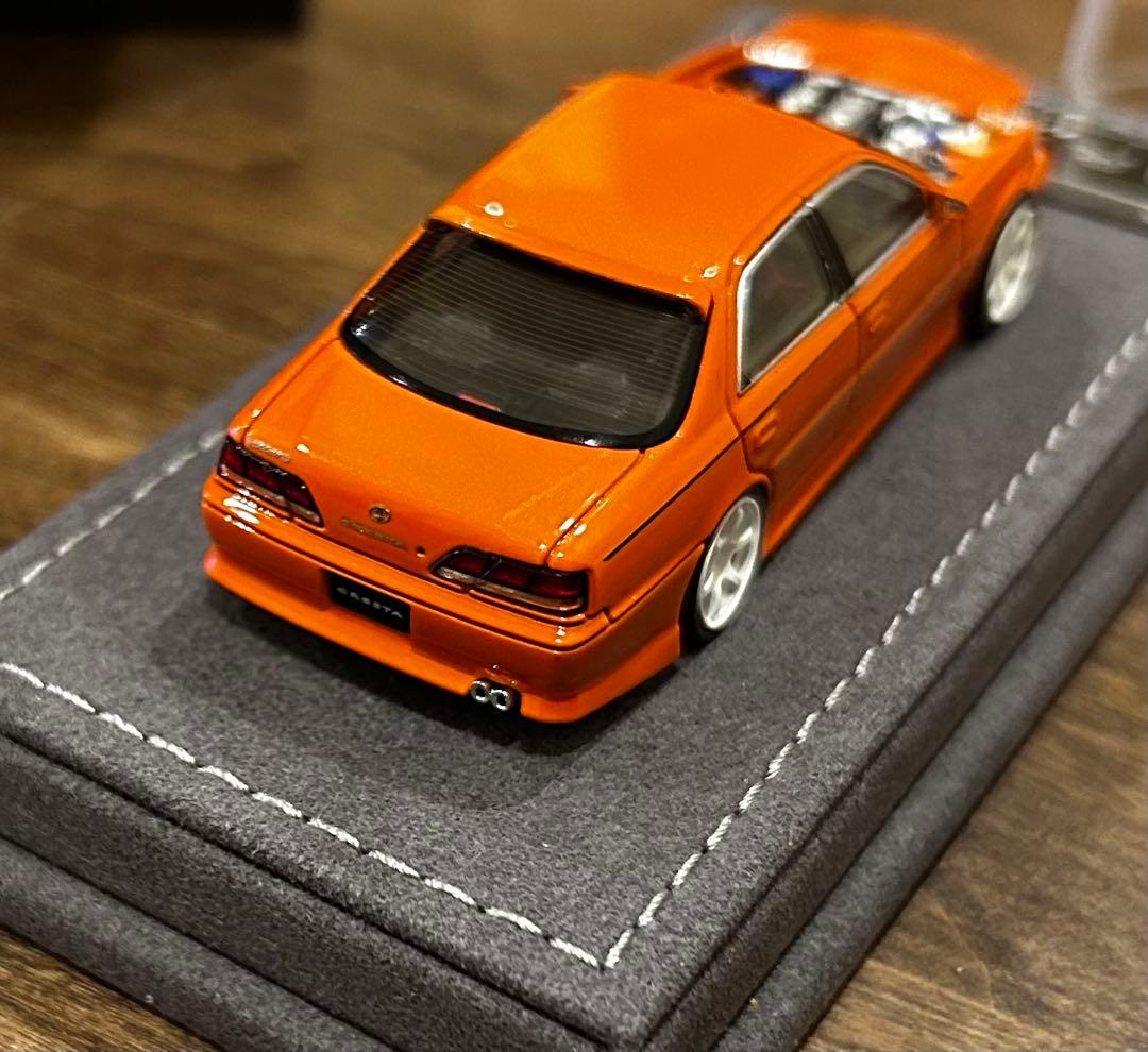 訳あり MORTAL 1/64 トヨタ クレスタ カスタム ドリ仕様 オレンジ