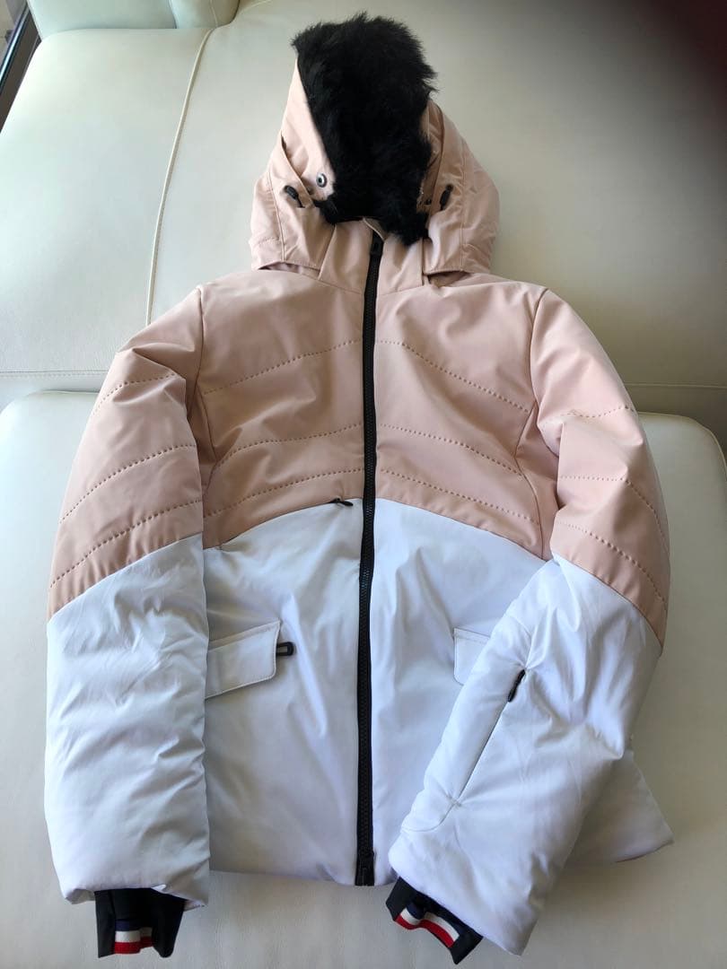 女性用　ロシニョール　ダウンジャケット ピンクホワイト