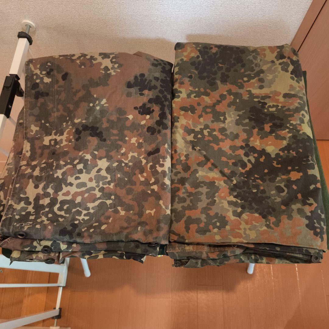 Aランク　ドイツ軍放出品　パップテント　ポール・ペグ付きフルセット