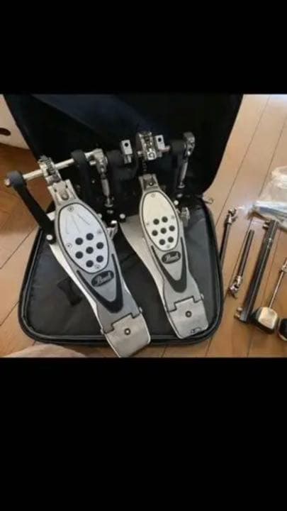 専用ケース付き　PearlシングルチェーンツインペダルPー1002エリミネーター