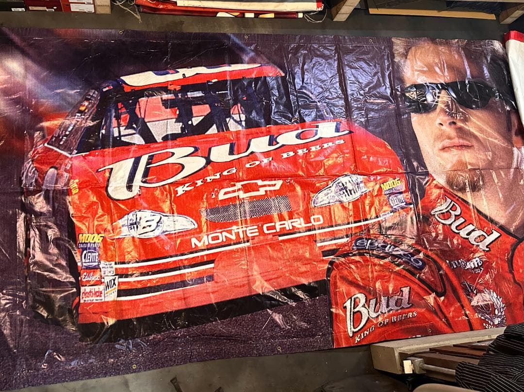 【激レア】NASCAR デイルアーンハートジュニアBudweiser大型バナー