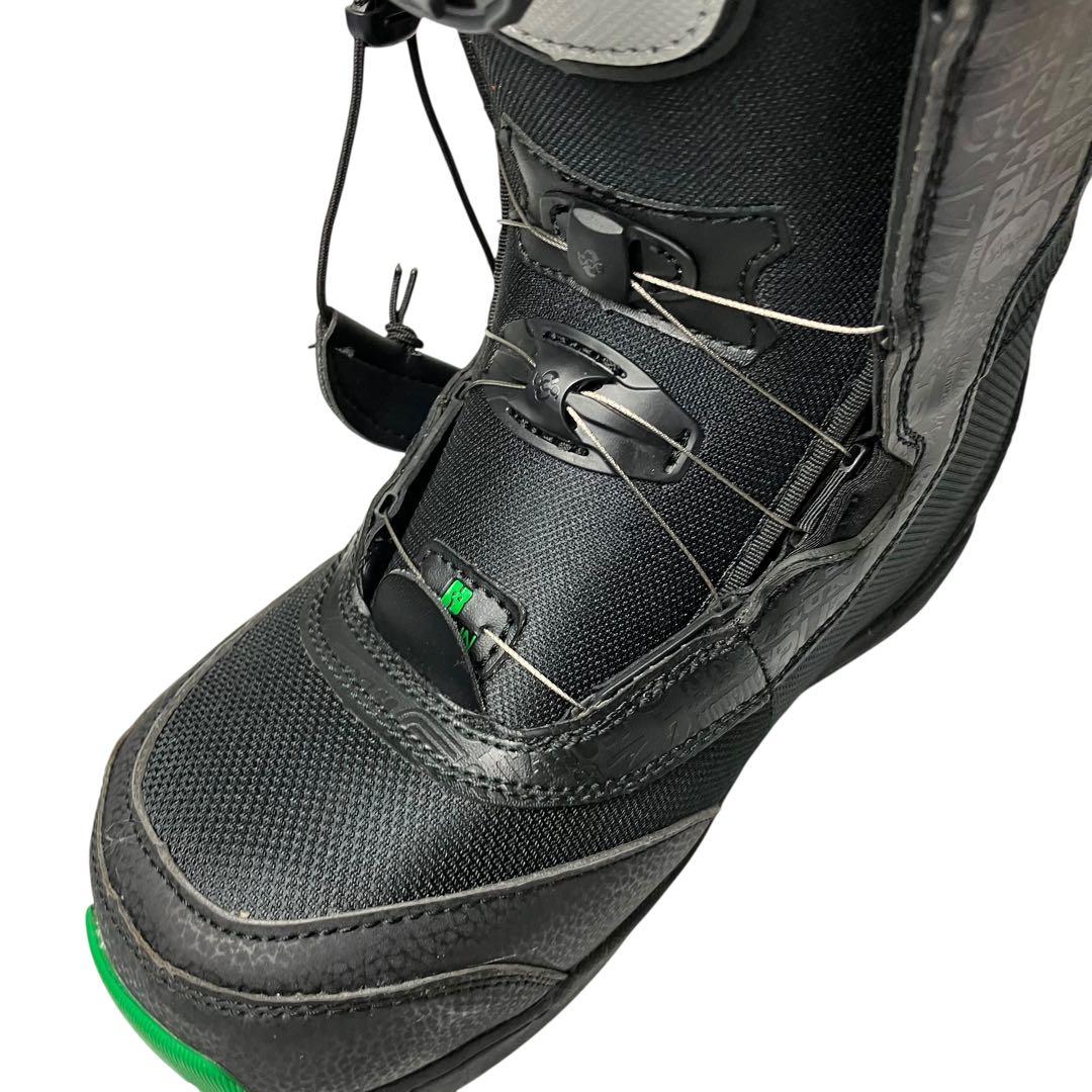 【美品】BUZRUN バズラン スノーボードブーツ ブラック/グリーン 26cm
