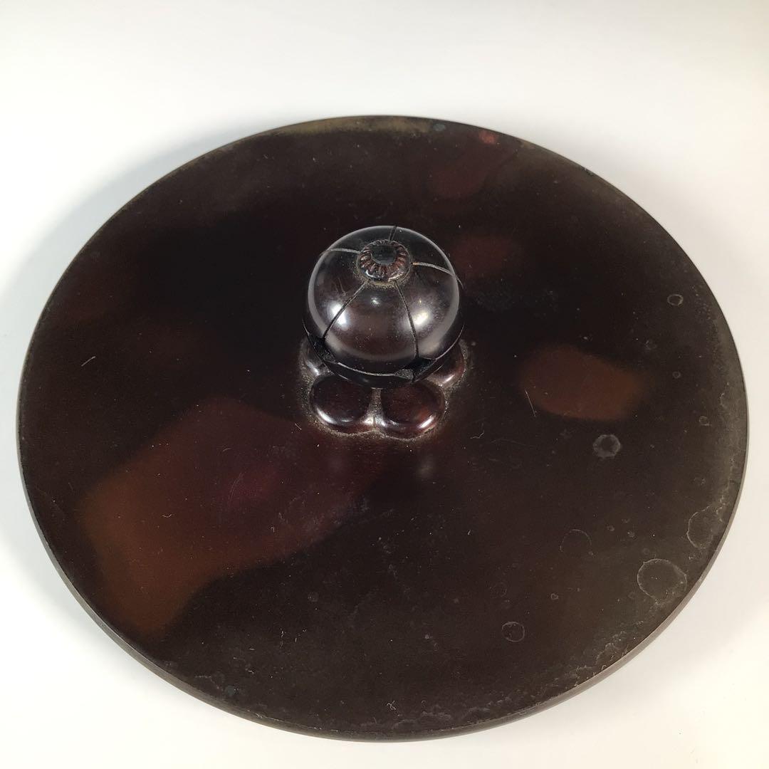 Ｍ１７６　茶釜　『釜師　加藤恵造作』『茄子耳』『素文』『棗釜』　共箱　茶道具