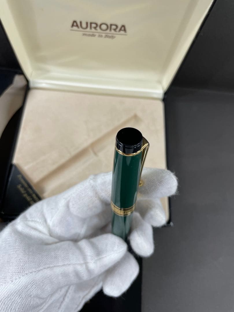AURORA 緑色 万年筆 14K