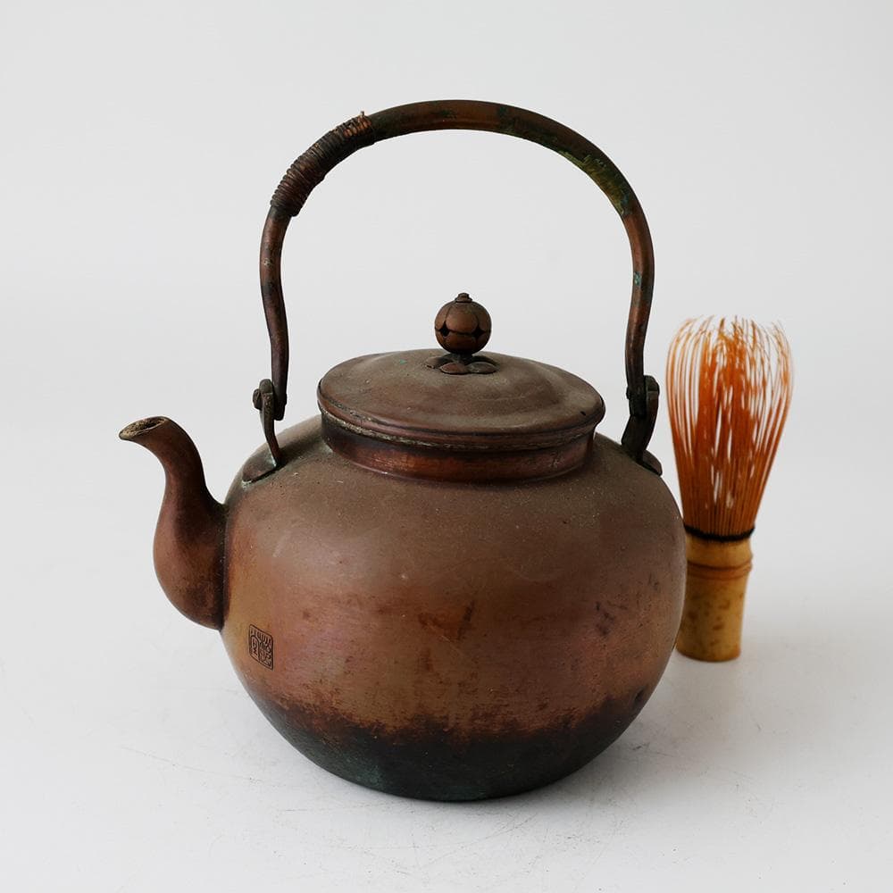時代 在銘 斑紫銅製 銅瓶 水注 銅瓶 鉄瓶 湯沸