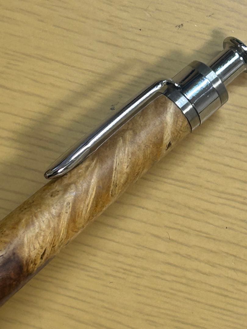 工房楔　極上花梨紅白こぶ杢　0.5ミリ　固定式口金付き