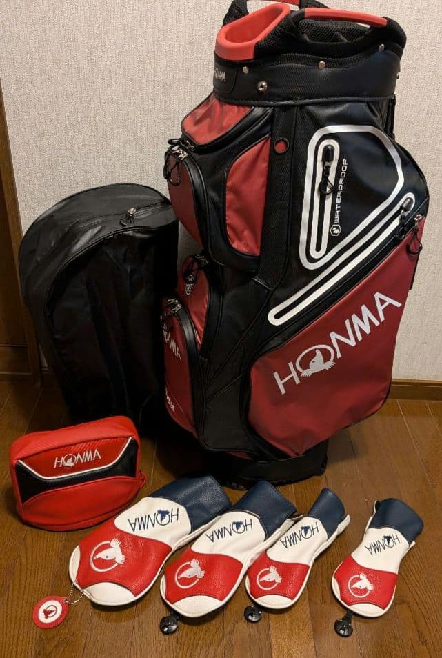 14分割　キャディーバッグ　ホンマ防水 ヘッドカバー付き