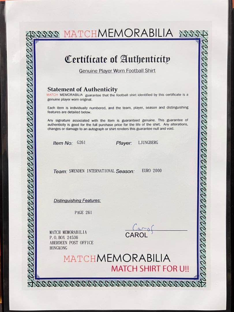 サッカー・スウェーデン代表 ユングベリ（LJUNGBERG） 9番