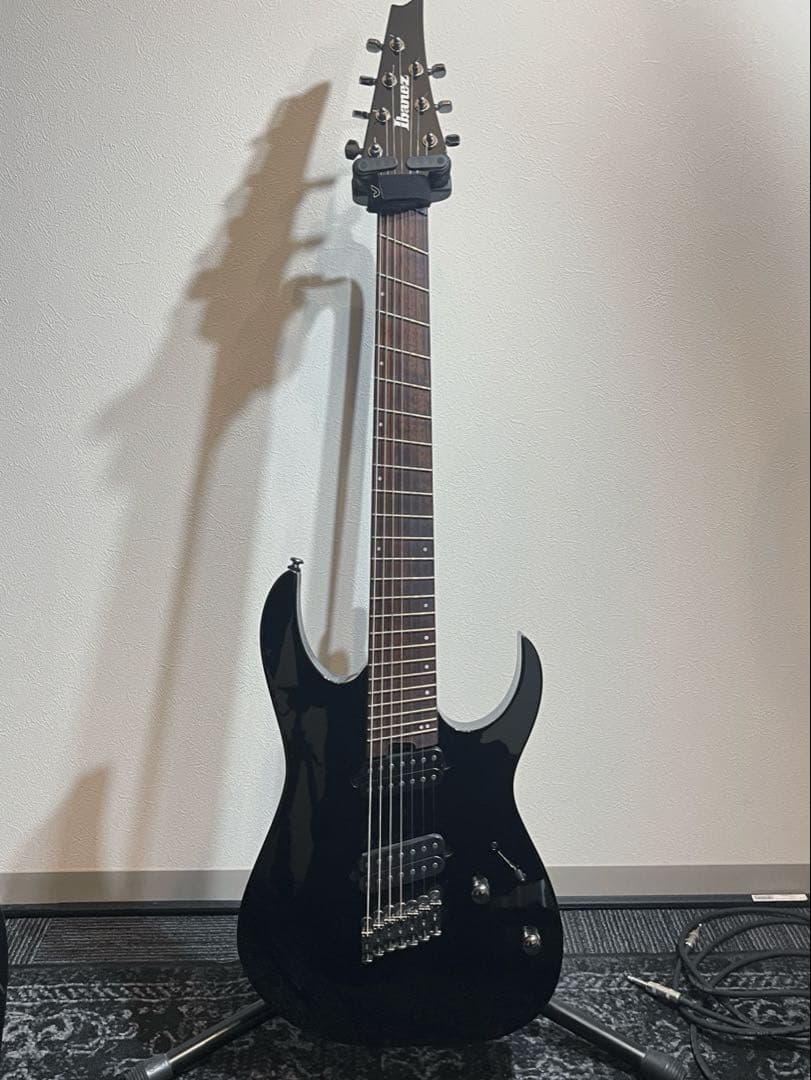 中古品 新品弦プレゼント Ibanez RGMS7-BK 7-String