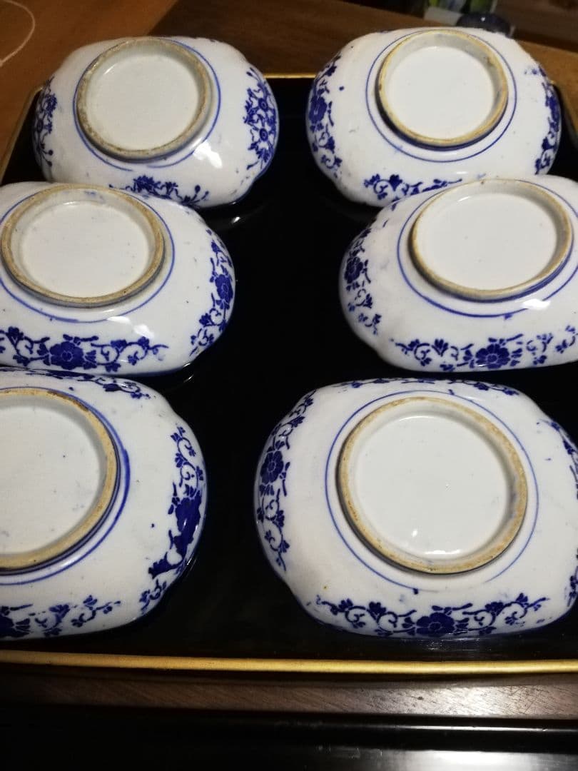 明治の印判6枚人気の富士山(富士に松、菊)草唐草