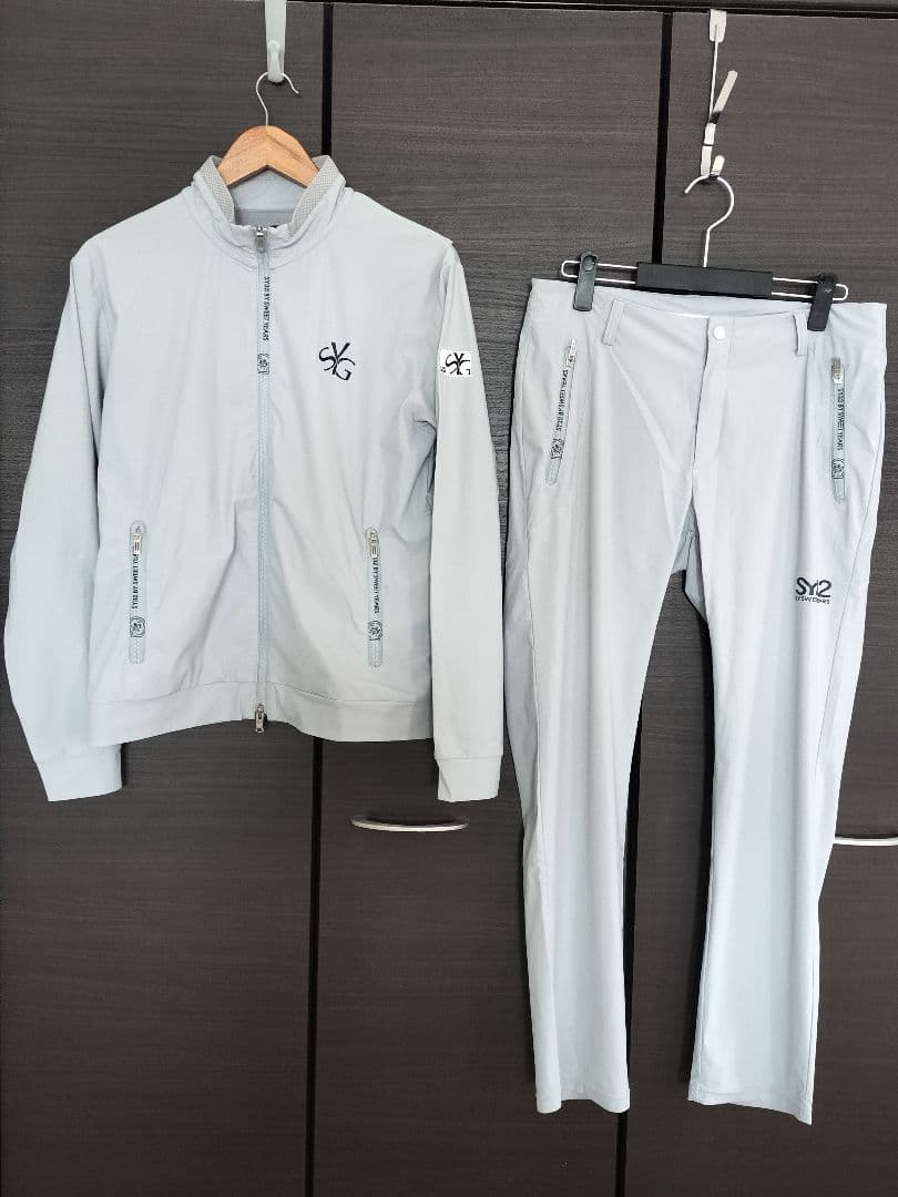 人気のSY32★春夏 ライトグレー メッシュ仕立て ジャケット&パンツ M