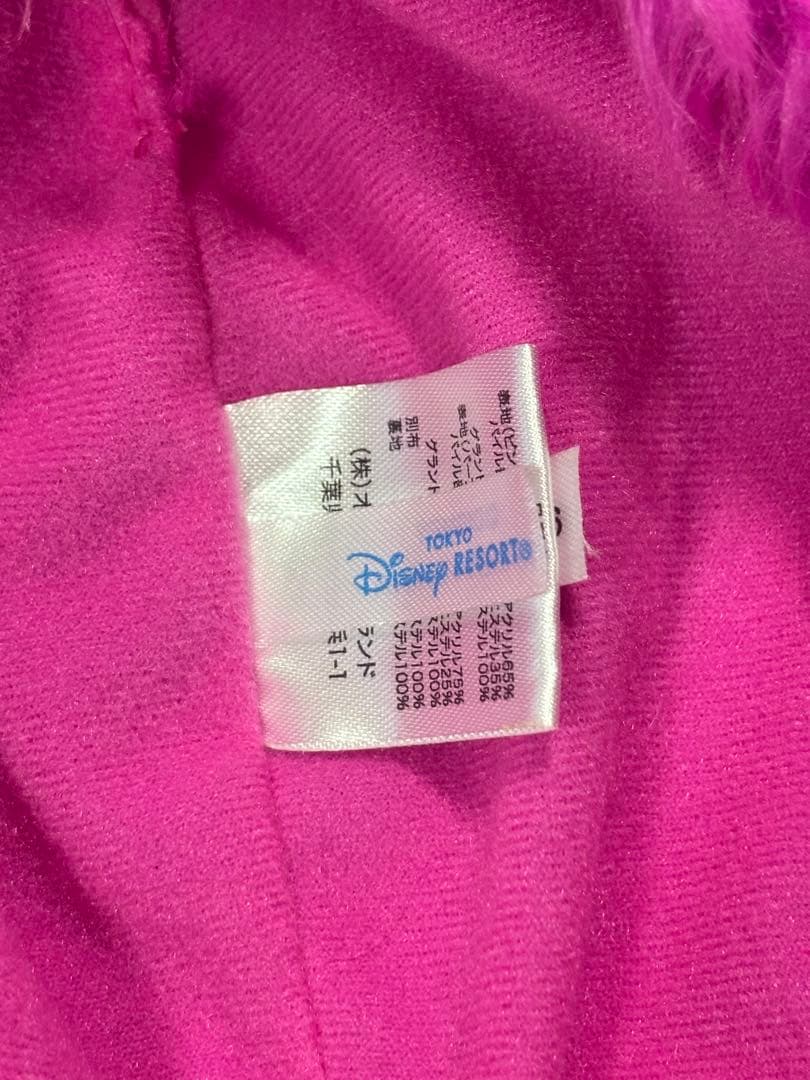 ディズニー　マフラーキャップ　ファンキャップ　チェシャ猫　ピンク　紫　手袋付き