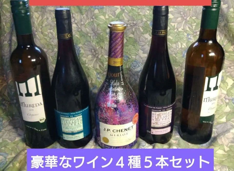 ♥【限定品入】♥ワインで楽しめる・ホームパーティーに♥豪華なワイン４種５本セット
