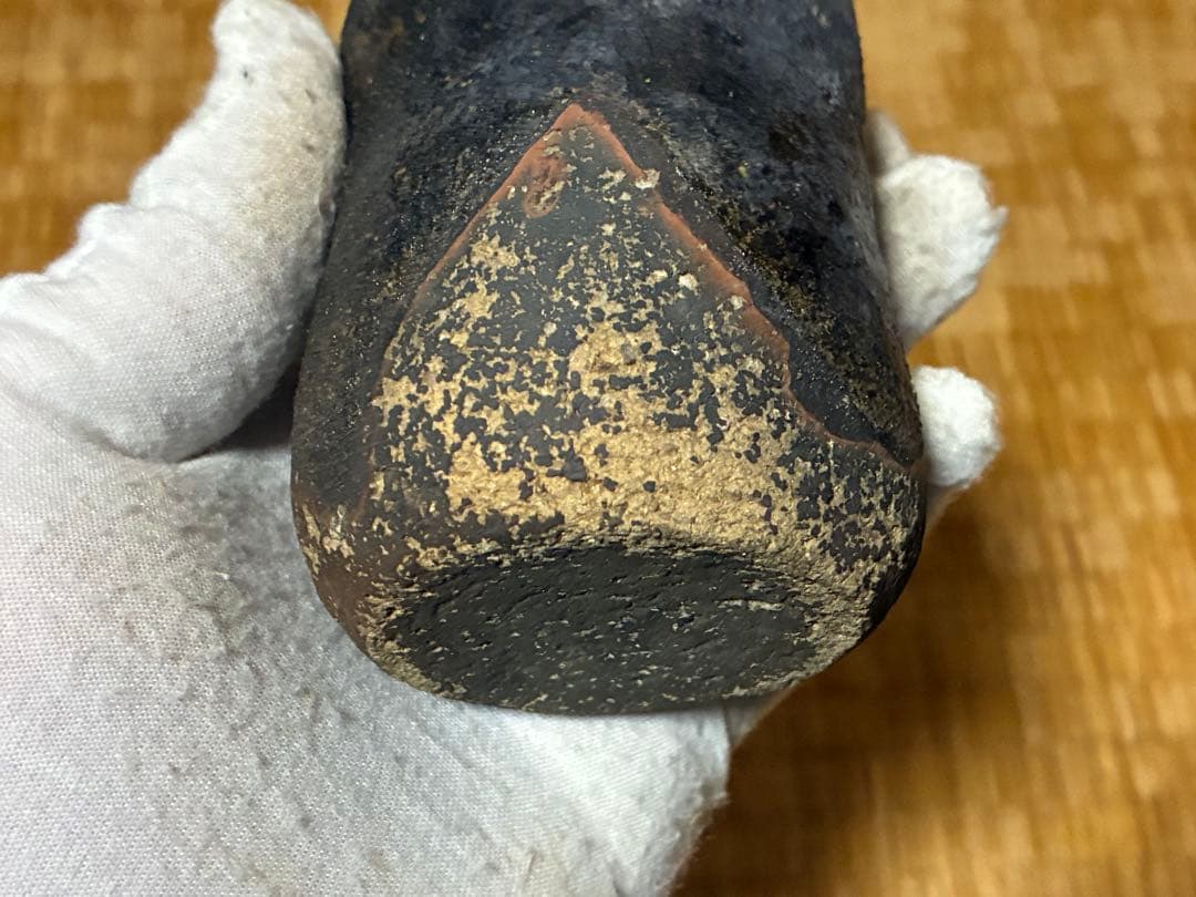 古陶器 円筒形 茶入 木箱入 煎茶道具