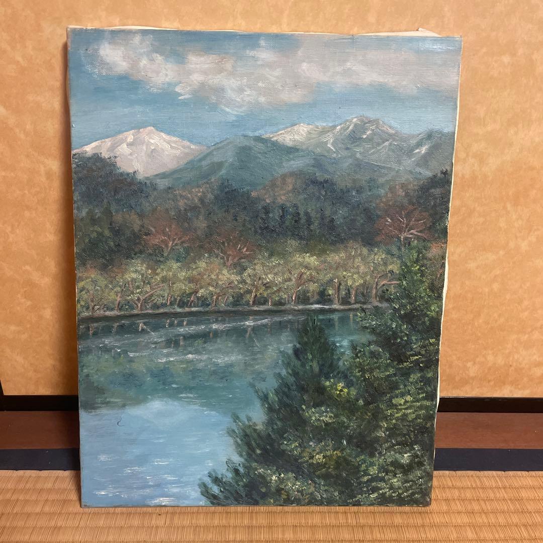 油絵　風景画　縦42cm 横32cm