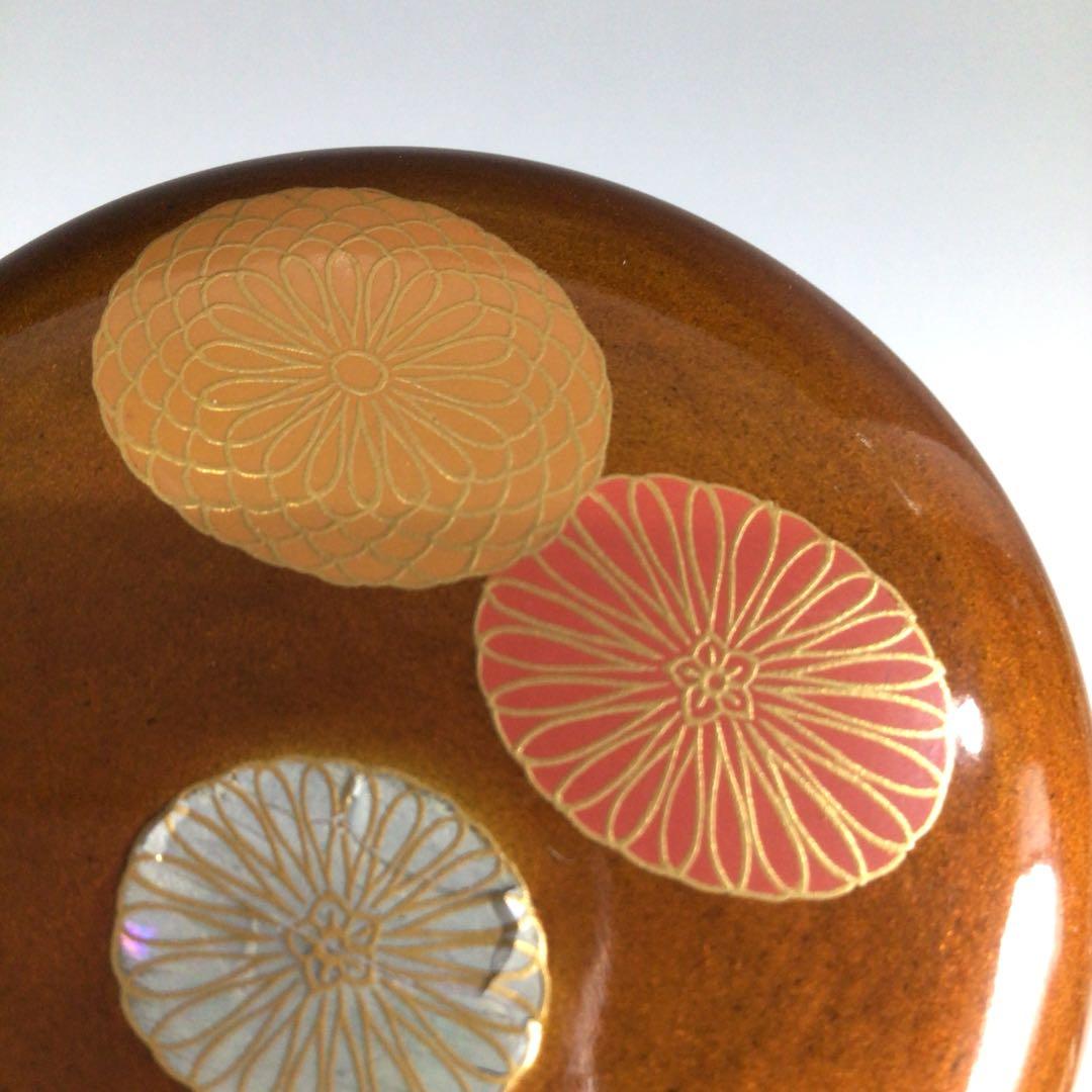 Ｐ３９０　棗　『二代　佐野長寛作』『即中斎　書付』『溜塗』『中棗』　共箱　茶道具