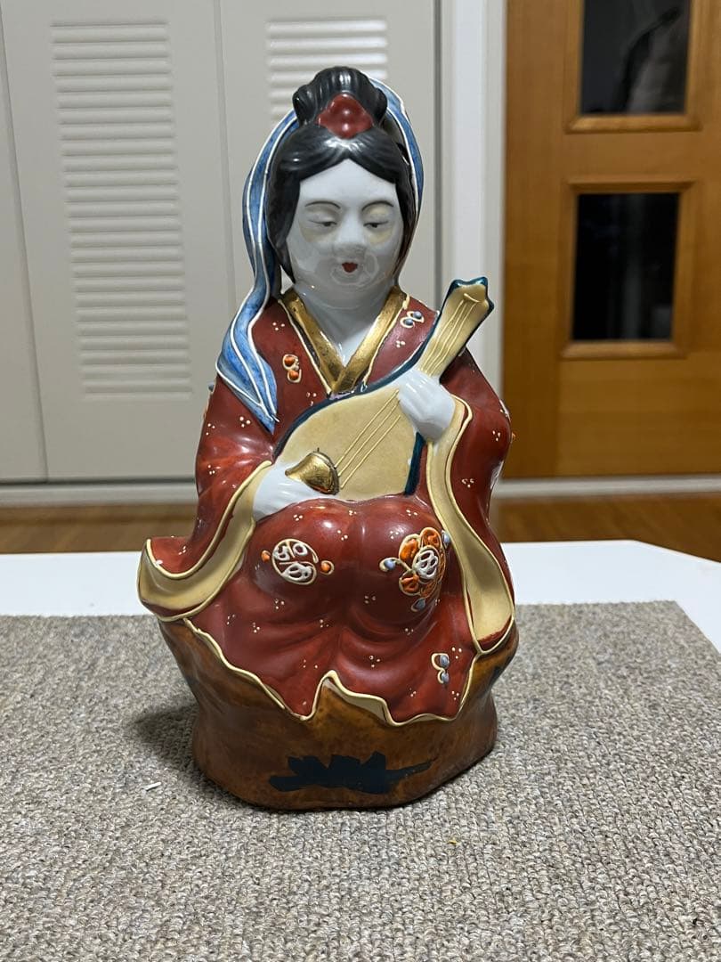 九谷焼 七福神 毘沙門天 弁財天様 金彩 色絵 縁起物 陶器人形 工芸品 骨董品