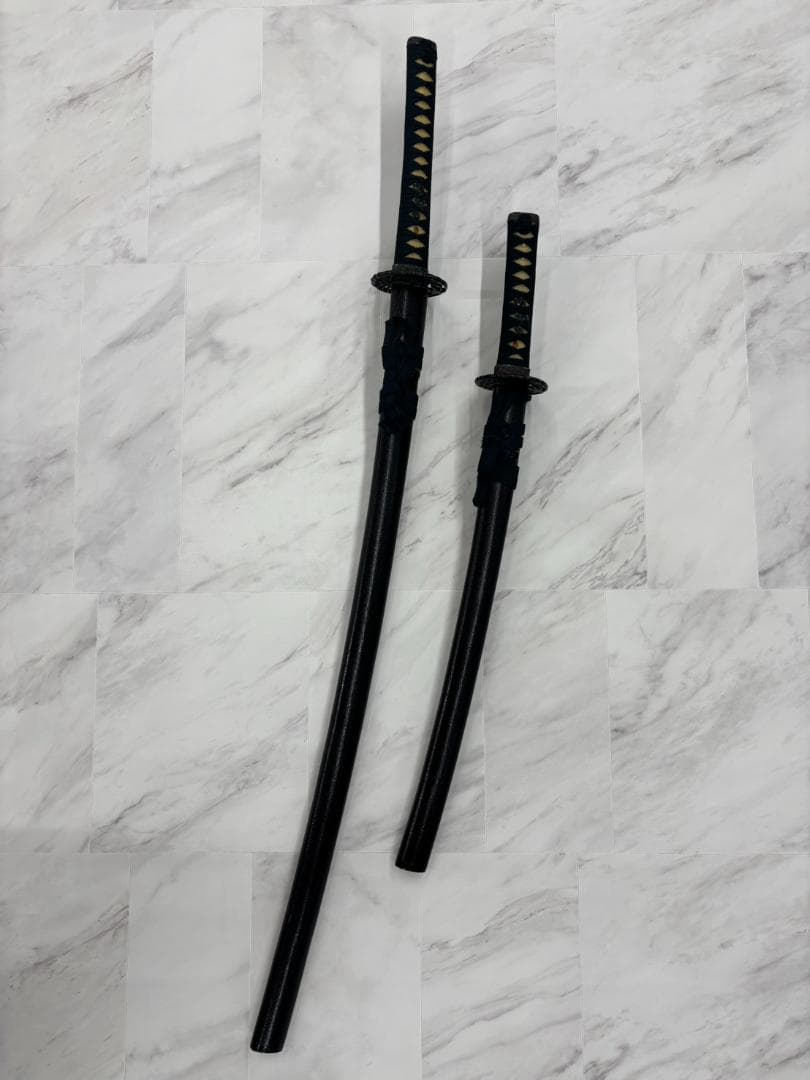 模造刀 模擬刀 大小 2本 セット 鞘付き 袋付き 骨董品 武具 コスプレ
