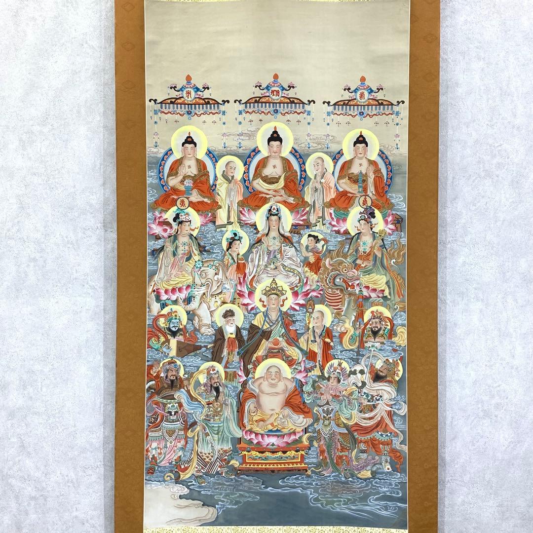 掛軸 金堂佛像 木箱 仏事 行事