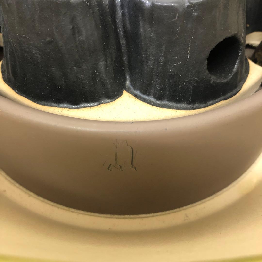 4374-E 茶道具 織部 野々田 風炉型 電熱器 敷板付