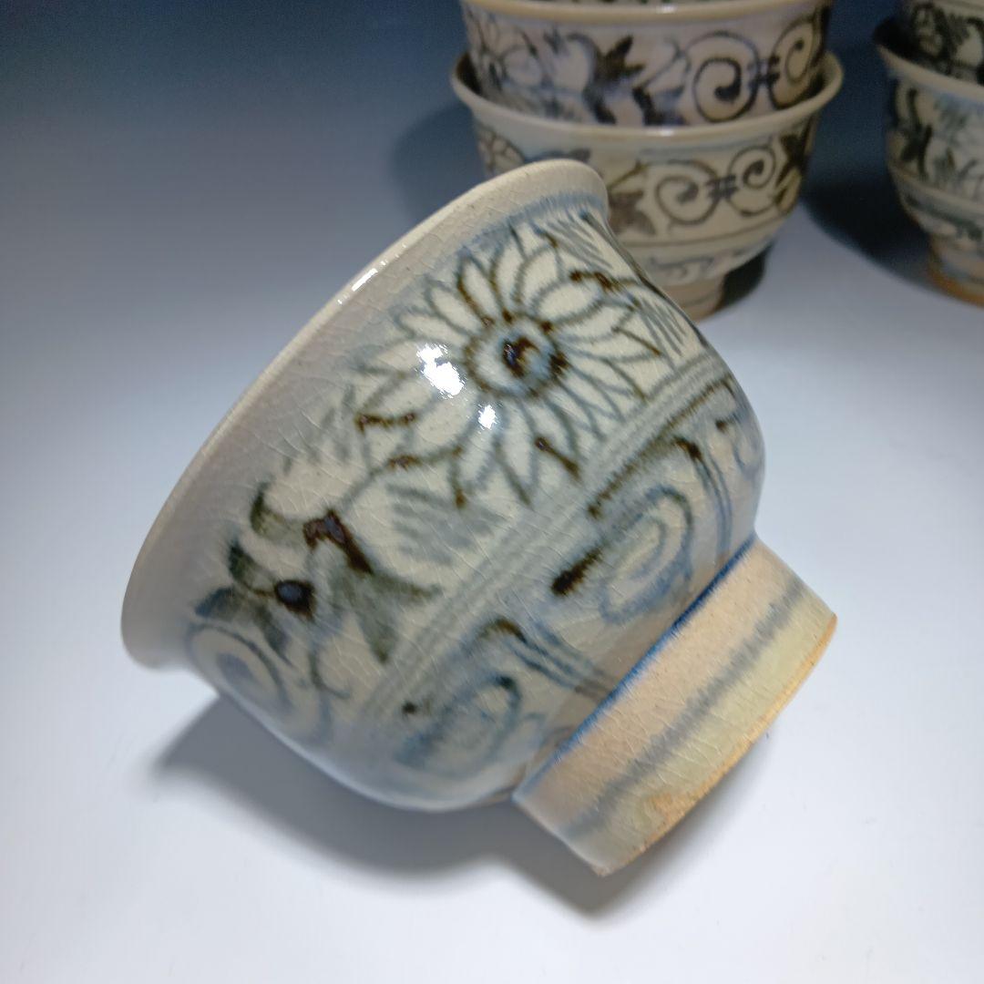 値下げ茶道具　楽山窯造　安南数茶碗10客　 美品　共箱