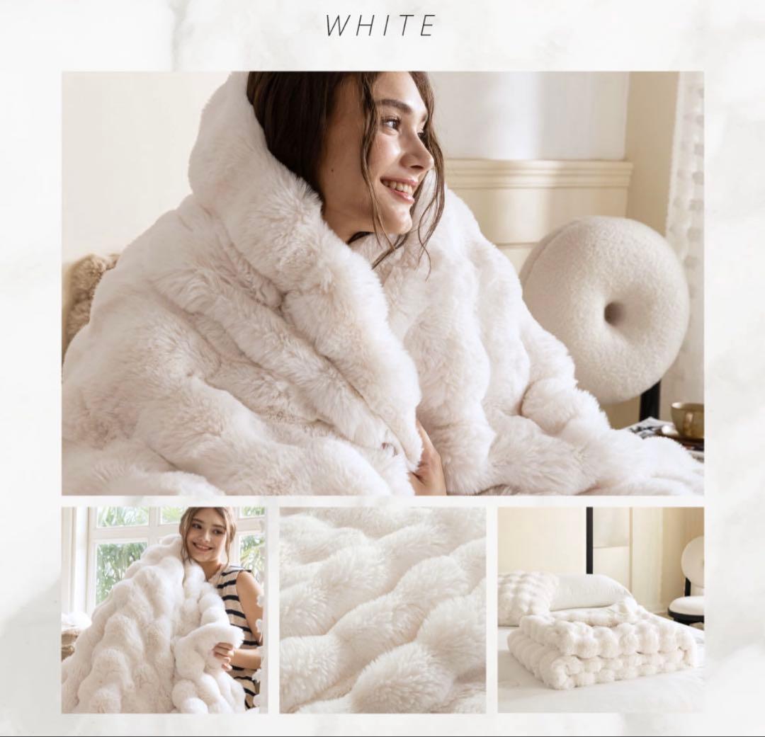 ふわとろ毛布　もこもこ毛布　ダブル　ホワイト　NERUS 【正規品】