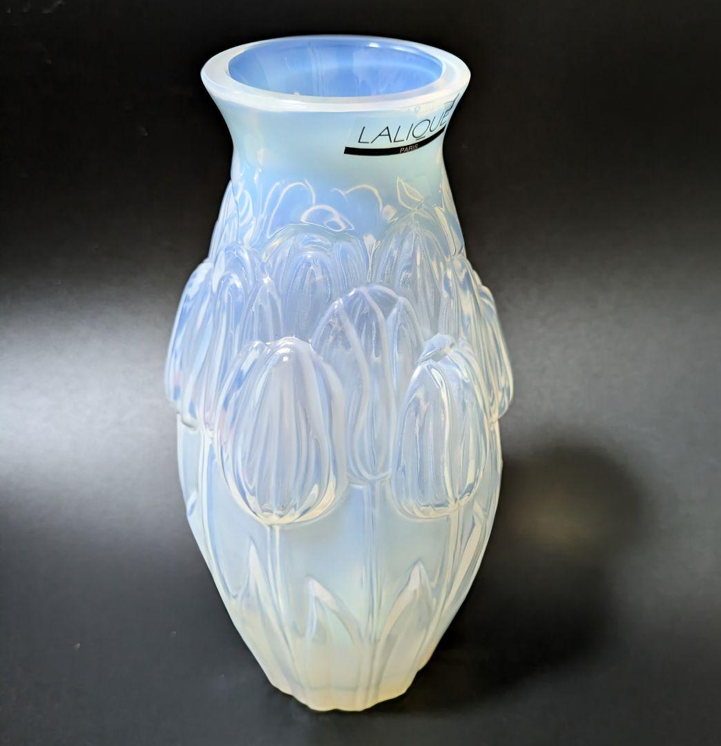 R LALIQUE ラリック　VASE 　オパルセント　チューリップ　クリスタル