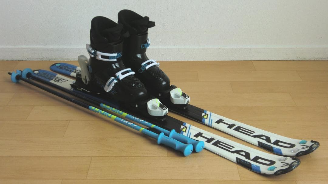■■送料無料■HEAD■子供用スキーフルセット■板117靴22■WAX済■■