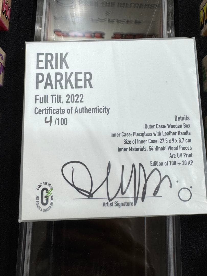入手困難！！！ 稀少ERIK PARKER 限量100 親筆簽名 積木 レア