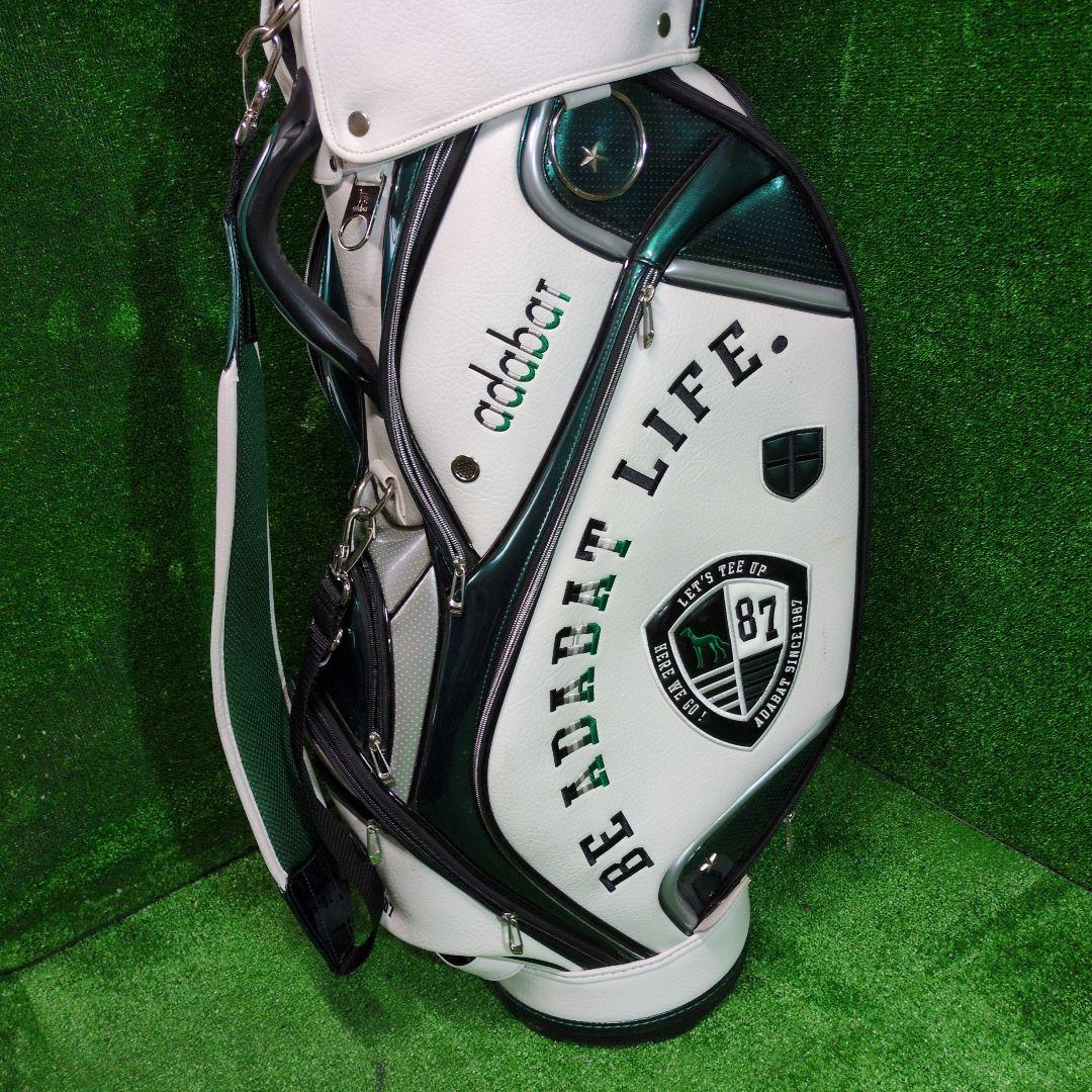 adabat アダバット ゴルフ キャディバッグ【ホワイト/グリーン】