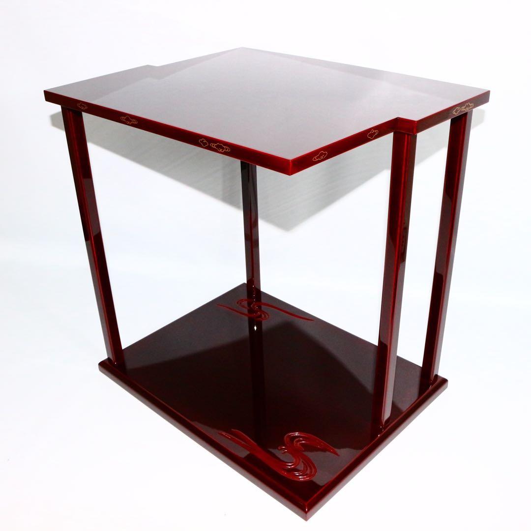 輪島塗 茶平一斎 造 鵬雲斎好 山雲棚 共箱 骨董 飾棚 木製 煎茶道具 茶棚