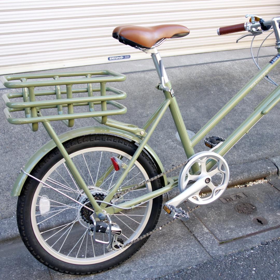 美品 自転車 20インチ ミニベロ 6段変速 WACHSEN ROKE グリーン