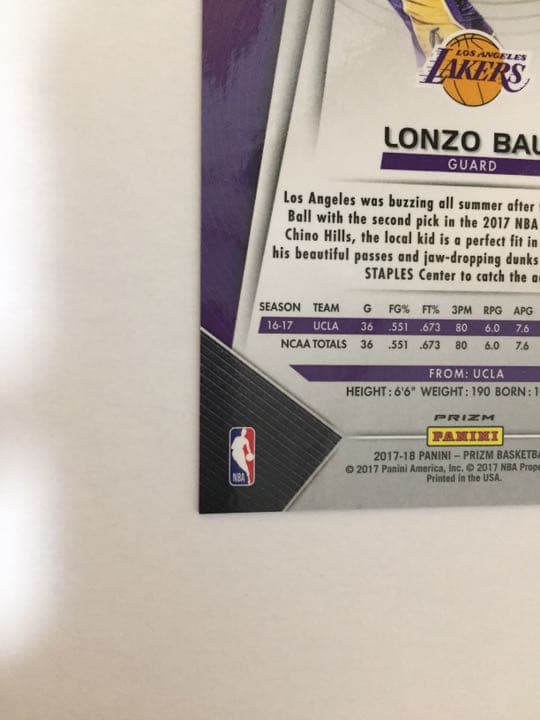 その他 Prizm fast break purple Lonzo Ball RC/75
