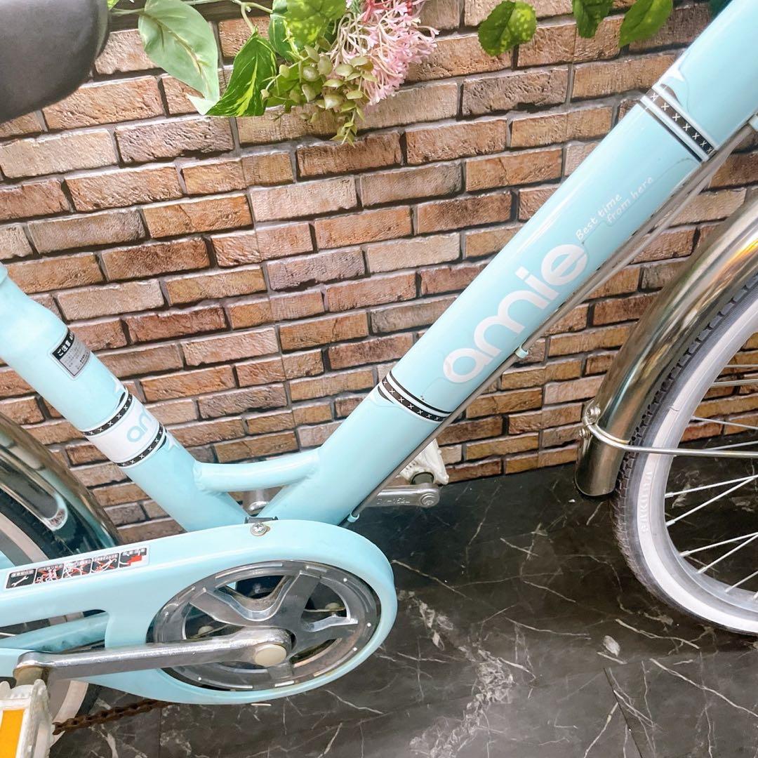 ひろさん様【39】子供用自転車 子供車 amie 水色 ミントカラー 24インチ