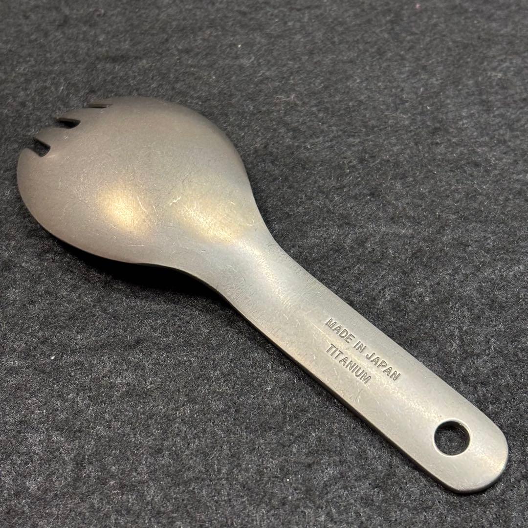  peak チタン製先割れスプーン ケース付き 【廃盤希少品】