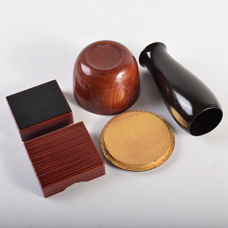 茶道具　御所籠　茶籠　黒楽茶碗　振出など　十一点一式　時代箱付　F　R8766B