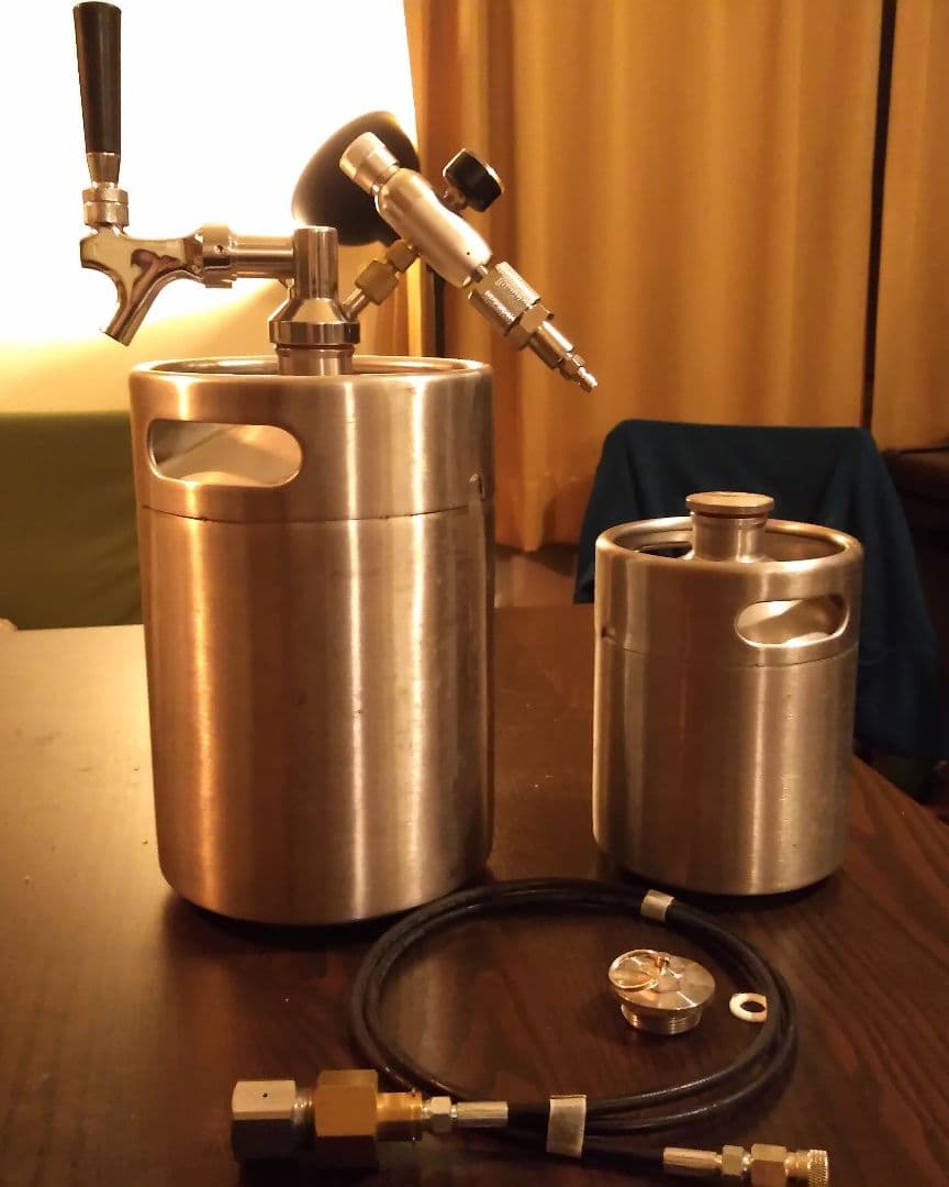 ビールサーバー　ステンレス製ビールケグ（グロウラー）セット