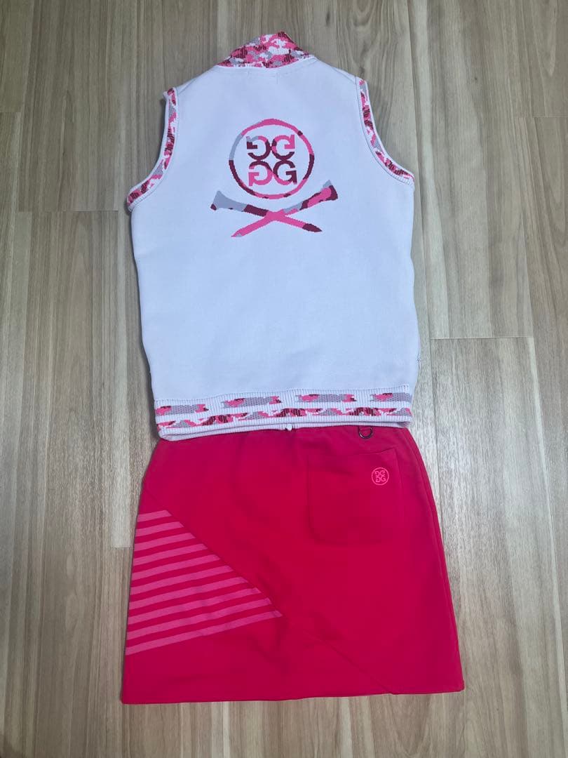 Gforeゴルフ レディースウェア ニットスカートベスト セットアップ