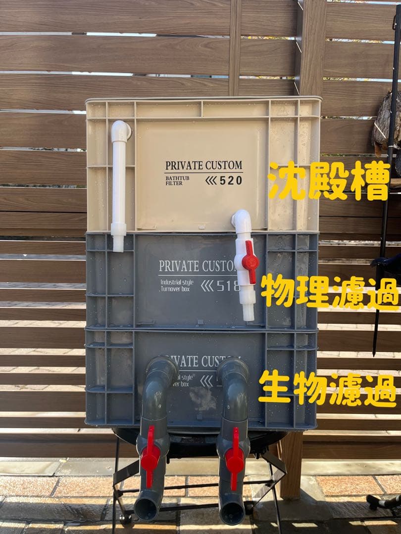 大型水槽用沈殿物理生物一体型　最強濾過槽　外部式濾過装置器　バイオフィルター付き