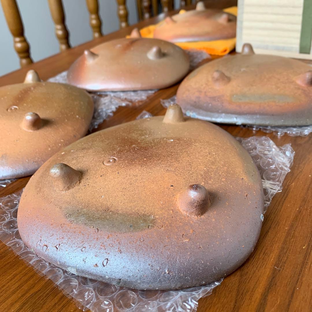 備前焼 金重有邦 皿 伊部三足平向付 5枚セット