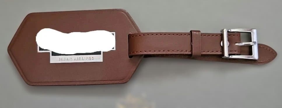 JAL レザー名札 ギフトボックス付き