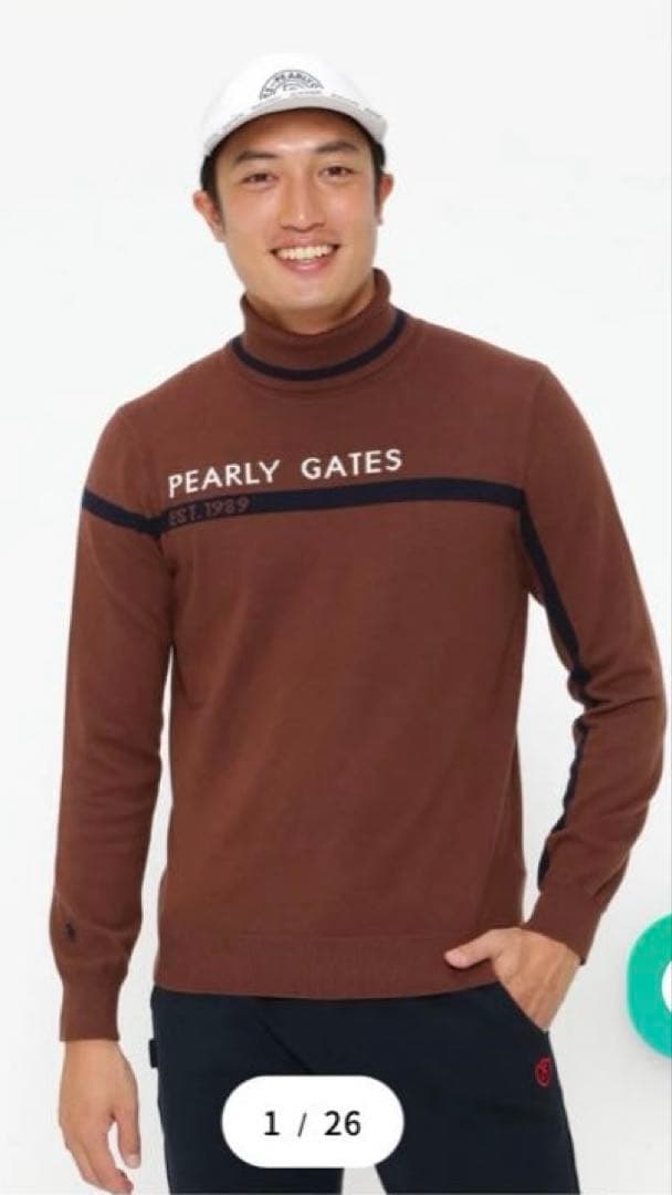 パーリーゲイツ フトタッチハイネックニット プルオーバー サイズ4