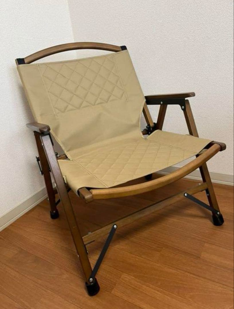 クイックキャンプウッドローチェア サンドカラー