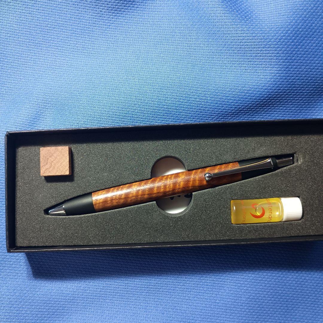 野原工芸本花梨虎杢ボールペン スタンダード 玉クリップ