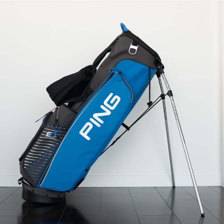 PING スタンド付きキャディバッグ 青黒グレー