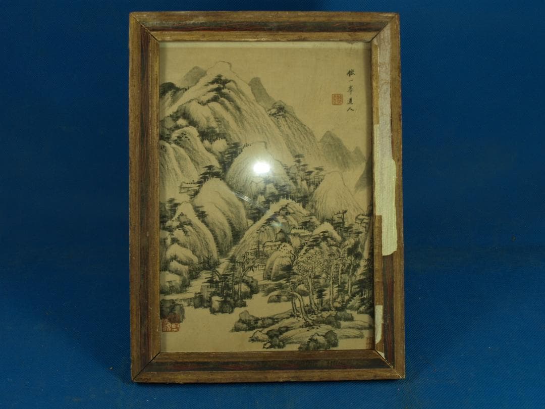 祖父蔵出品　　中国清時代木製肉筆絵※激安骨董品 N1492B19-3