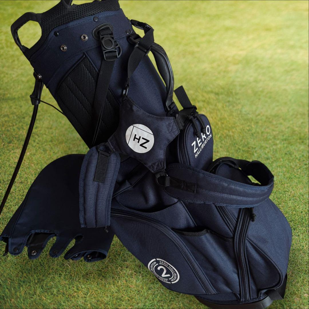ゼロハリバートン　キャディバッグ　ショルダー式　スタンド式　軽量　紺　ネイビー