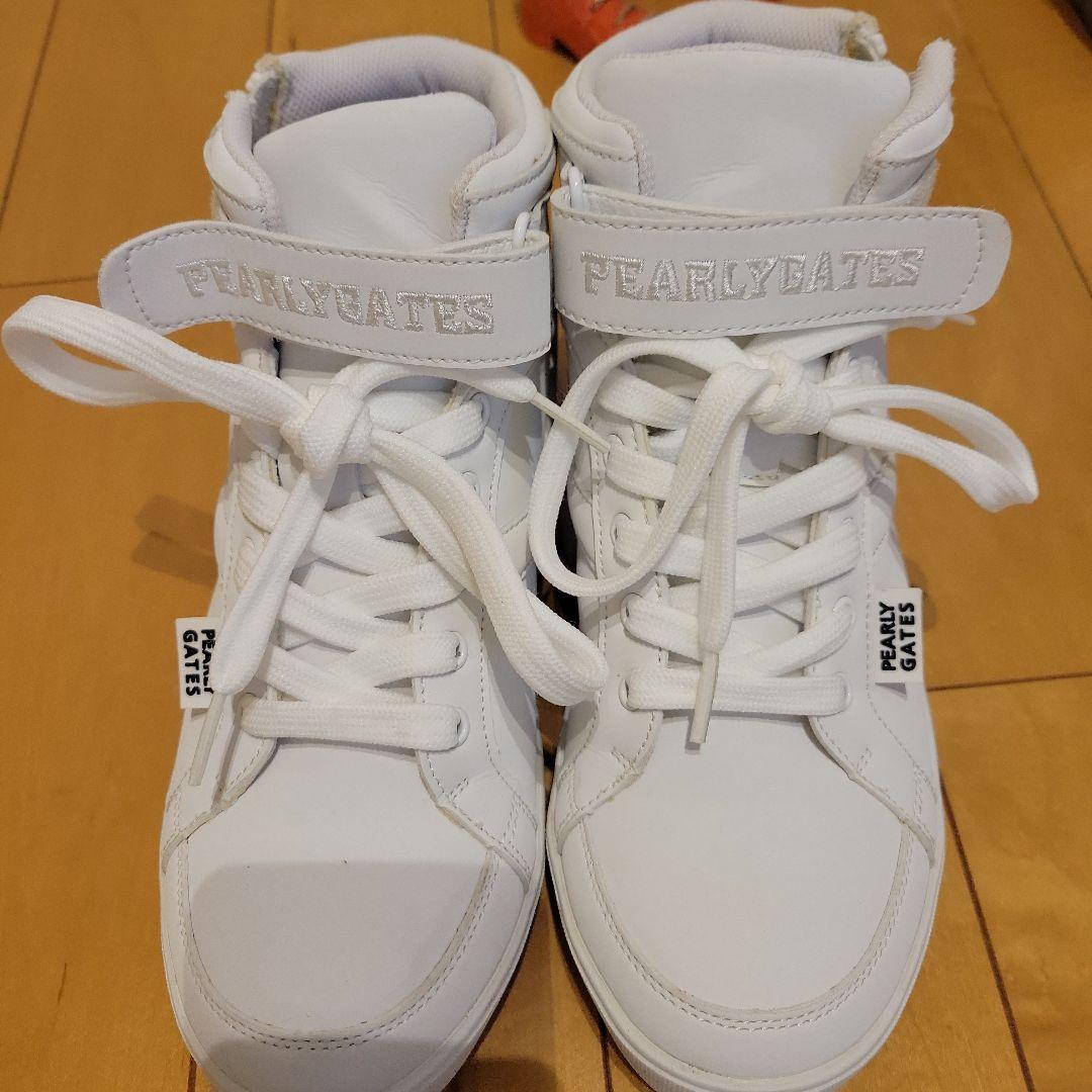 PEARLY GATES ホワイト ハイカットスニーカー
