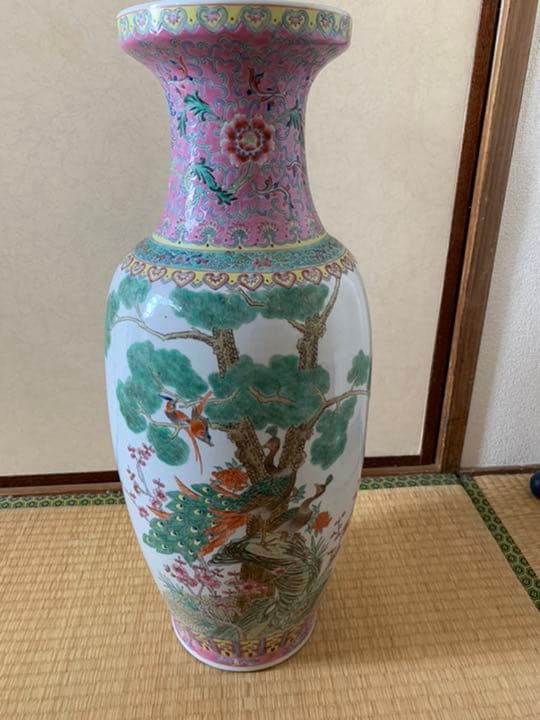 骨董品　景徳鎮 花瓶　中国陶磁器  花瓶 粉彩