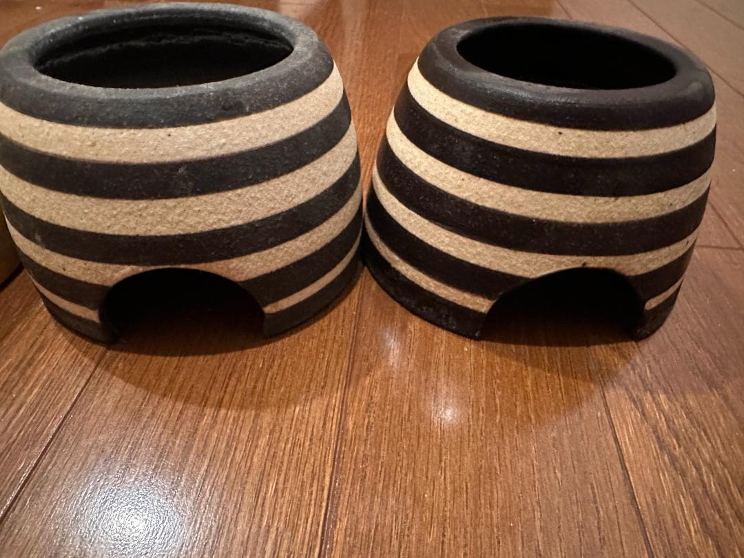 爬虫類 両生類 4点セット シェルター ウェットシェルター ボーダー 信楽焼